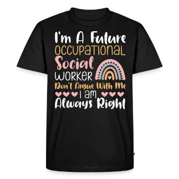 Futur travailleur social professionnel - T-shirt Premium bio Homme - noir - Devant - Nico (187cm)