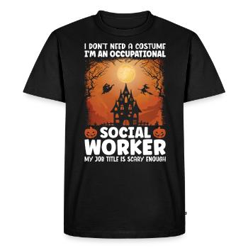 Je suis un travailleur social professionnel - T-shirt Premium bio Homme - noir - Devant - Nico (187cm)