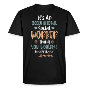 C’est une affaire de travailleur social professionnel - T-shirt Premium bio Homme - noir - Devant - Nico (187cm)