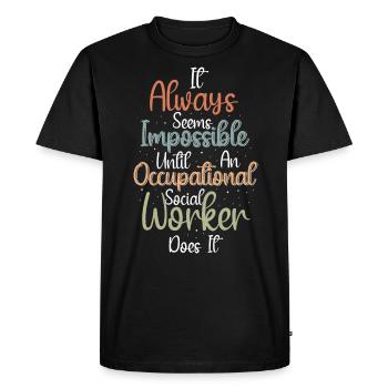 Le travailleur social professionnel le fait - T-shirt Premium bio Homme - noir - Devant - Nico (187cm)