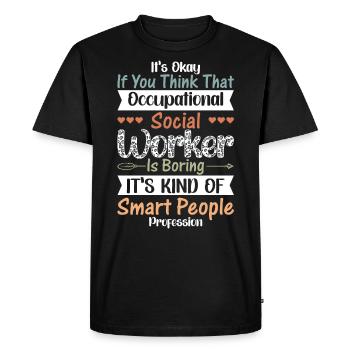 Travailleur professionnel Smart Profession - T-shirt Premium bio Homme - noir - Devant - Nico (187cm)