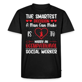 La décision la plus intelligente qu’un homme puisse prendre - T-shirt Premium bio Homme - noir - Devant - Nico (187cm)
