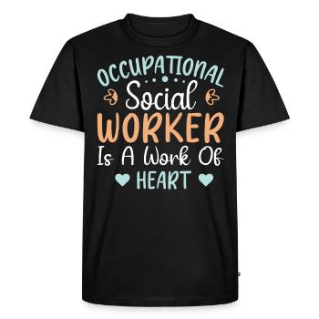 Occupational Social Worker Work Of Heart - Men's Premium Organic T-Shirt - black - Front - Nico (187cm)