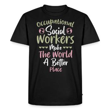 Occupational Social Workers World Better - Men's Premium Organic T-Shirt - black - Front - Nico (187cm)