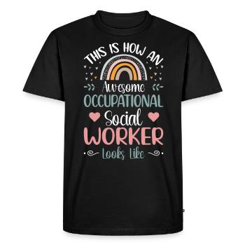 Travailleur social professionnel génial - T-shirt Premium bio Homme - noir - Devant - Nico (187cm)