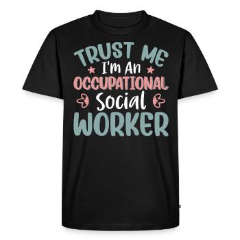 Croyez-moi, je suis travailleur social professionnel - T-shirt Premium bio Homme - noir - Devant - Nico (187cm)