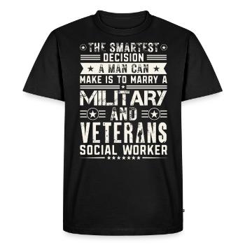 La décision la plus intelligente qu’un homme puisse prendre - T-shirt Premium bio Homme - noir - Devant - Nico (187cm)