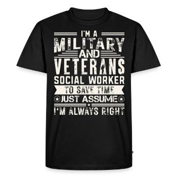 I'm A Military & Veterans Social Worker - Men's Premium Organic T-Shirt - black - Front - Nico (187cm)