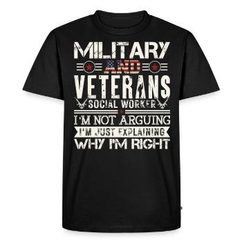Military And Veternas Social Worker - Men's Premium Organic T-Shirt - black - Front - Nico (187cm)