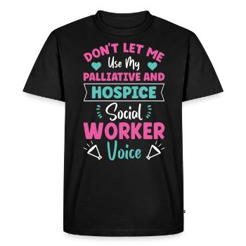 Voix des travailleurs sociaux en soins palliatifs et en soins palliatifs - T-shirt Premium bio Homme - noir - Devant - Nico (187cm)