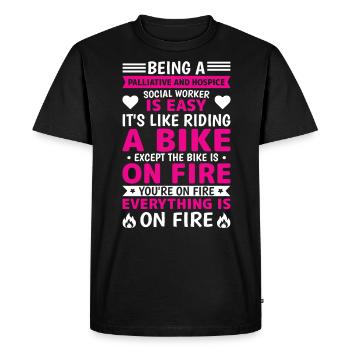Être un travailleur social en soins palliatifs - T-shirt Premium bio Homme - noir - Devant - Nico (187cm)