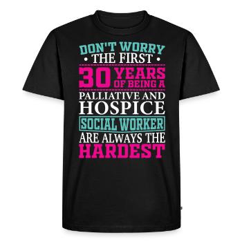 Être un travailleur en soins palliatifs et social - T-shirt Premium bio Homme - noir - Devant - Nico (187cm)