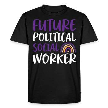 Futur travailleur social politique - T-shirt Premium bio Homme - noir - Devant - Nico (187cm)
