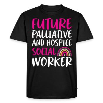Futur travailleur social en soins palliatifs - T-shirt Premium bio Homme - noir - Devant - Nico (187cm)