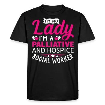 Je ne suis pas une dame Je suis une travailleuse sociale en soins palliatifs - T-shirt Premium bio Homme - noir - Devant - Nico (187cm)