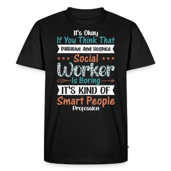 Travailleur social en soins palliatifs et en soins palliatifs - T-shirt Premium bio Homme - noir - Devant - Nico (187cm)