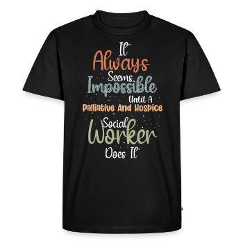Travailleur social en soins palliatifs et en soins palliatifs - T-shirt Premium bio Homme - noir - Devant - Nico (187cm)