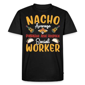 Nacho Travailleur moyen en soins palliatifs - T-shirt Premium bio Homme - noir - Devant - Nico (187cm)