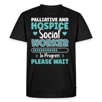 Travailleur en soins palliatifs et en soins palliatifs en cours - T-shirt Premium bio Homme - noir - Devant - Nico (187cm)