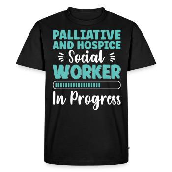 Travailleur en soins palliatifs en cours - T-shirt Premium bio Homme - noir - Devant - Nico (187cm)