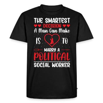 La décision la plus intelligente qu’un homme puisse prendre - T-shirt Premium bio Homme - noir - Devant - Nico (187cm)