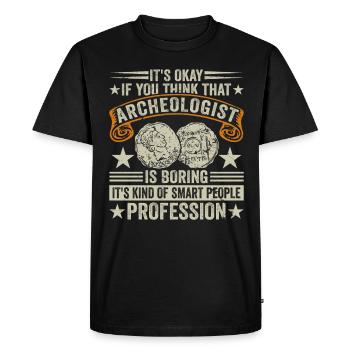 Archéologie Profession Profession Archéologue - T-shirt Premium bio Homme - noir - Devant - Nico (187cm)