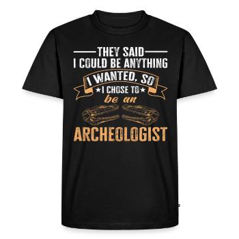 Archéologie Profession Profession Archéologue - T-shirt Premium bio Homme - noir - Devant - Nico (187cm)