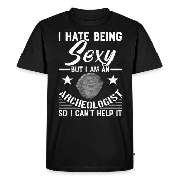 Archéologie Profession Profession Archéologue - T-shirt Premium bio Homme - noir - Devant - Nico (187cm)