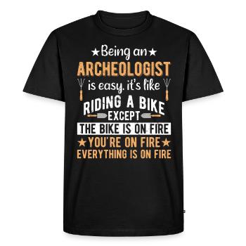 Archéologie Profession Profession Archéologue - T-shirt Premium bio Homme - noir - Devant - Nico (187cm)