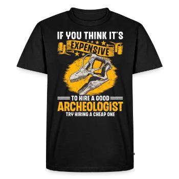Archéologie Profession Profession Archéologue - T-shirt Premium bio Homme - noir - Devant - Nico (187cm)
