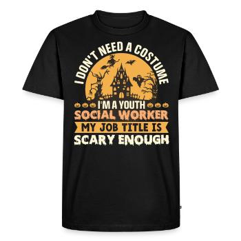 No Need Costume I Am Youth Social Worker - Men's Premium Organic T-Shirt - black - Front - Nico (187cm)