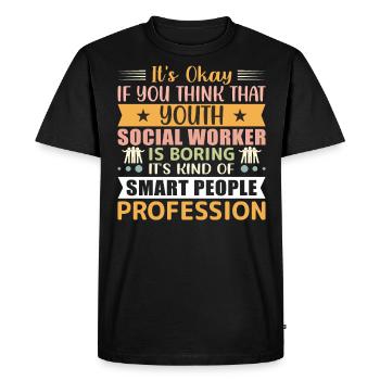 Youth Social Worker Smart Profession - Men's Premium Organic T-Shirt - black - Front - Nico (187cm)