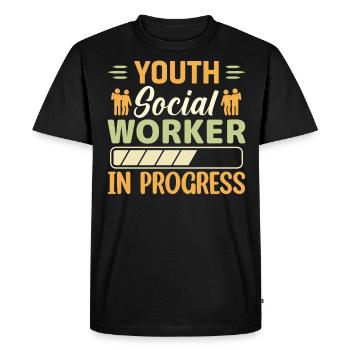 Youth Social Worker In Progress - Men's Premium Organic T-Shirt - black - Front - Nico (187cm)