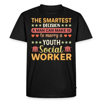 La décision la plus intelligente qu’un homme puisse prendre - T-shirt Premium bio Homme - noir - Devant - Nico (187cm)