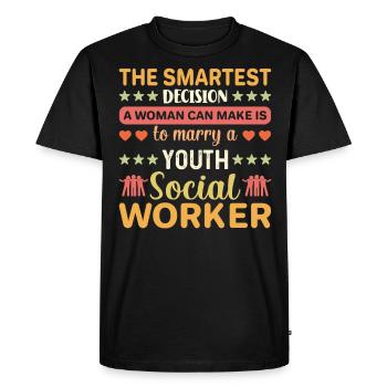 La décision la plus intelligente qu’une femme puisse prendre - T-shirt Premium bio Homme - noir - Devant - Nico (187cm)
