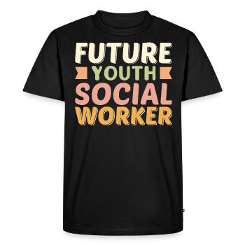 Futur travailleur social jeunesse - T-shirt Premium bio Homme - noir - Devant - Nico (187cm)