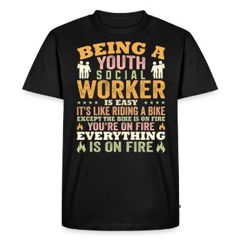 Being A Youth Social Worker Is Easy - Men's Premium Organic T-Shirt - black - Front - Nico (187cm)