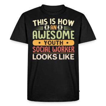This Is How Awesome Youth Social Worker - Men's Premium Organic T-Shirt - black - Front - Nico (187cm)