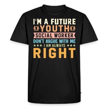 I Am A Future Youth Social Worker - Men's Premium Organic T-Shirt - black - Front - Nico (187cm)