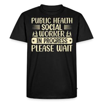 Travailleur social en santé publique en cours - T-shirt Premium bio Homme - noir - Devant - Nico (187cm)