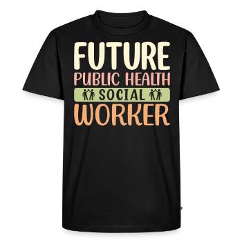 Futur travailleur social en santé publique - T-shirt Premium bio Homme - noir - Devant - Nico (187cm)