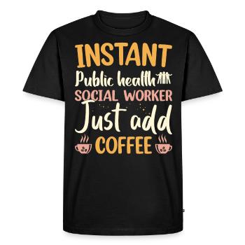 Travailleur social en santé publique instantanée - T-shirt Premium bio Homme - noir - Devant - Nico (187cm)