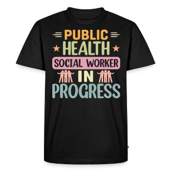 Travailleur social en santé publique en cours - T-shirt Premium bio Homme - noir - Devant - Nico (187cm)