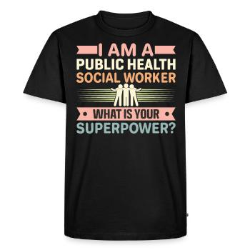 Je suis un travailleur social en santé publique - T-shirt Premium bio Homme - noir - Devant - Nico (187cm)