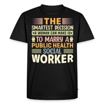 La décision la plus intelligente qu’une femme puisse prendre - T-shirt Premium bio Homme - noir - Devant - Nico (187cm)