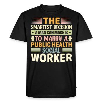 La décision la plus intelligente qu’un homme puisse prendre - T-shirt Premium bio Homme - noir - Devant - Nico (187cm)