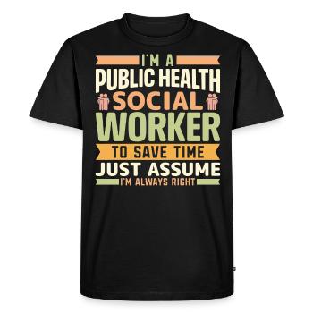 Je suis un travailleur social en santé publique - T-shirt Premium bio Homme - noir - Devant - Nico (187cm)