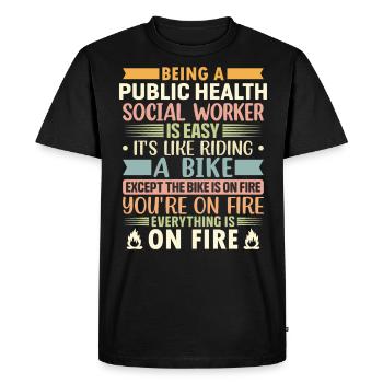 Être un agent de santé publique est facile - T-shirt Premium bio Homme - noir - Devant - Nico (187cm)