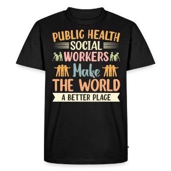 Les agents de santé publique ont rendu le monde meilleur - T-shirt Premium bio Homme - noir - Devant - Nico (187cm)