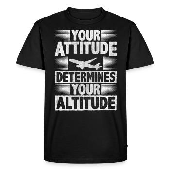 Votre attitude détermine votre motivation en altitude - T-shirt Premium bio Homme - noir - Devant - Nico (187cm)